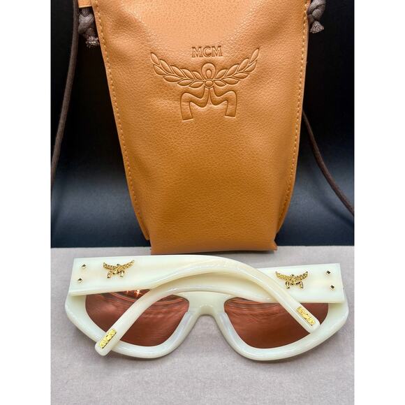 New w/ Case - MCM Unisex Sunglasses - White/Bordeaux Lens main image 4